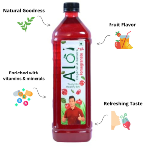 Aloi Natural Pomegranate Aloevera Fruit Juice